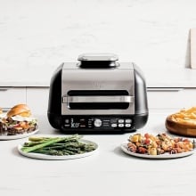 Ninja Foodie grill sitting on a countertop