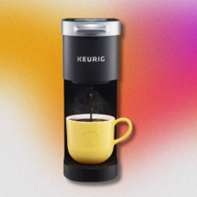 keurig k mini against a colorful background