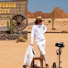 Wes Anderson on the set of "Asteroid City."