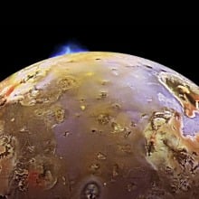 Jupiter's moon Io, a world teeming with volcanoes.