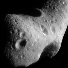 The imposing asteroid Eros, captured by NASA’s Near Earth Asteroid Rendezvous mission in 2000.