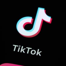 A screen displaying the TikTok label. 