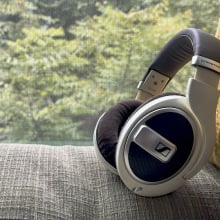 Sennheiser HD 599 headphones on a window sill