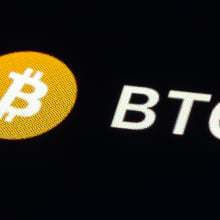 bitcoin logo on black background