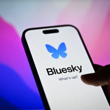 bluesky logo on a phone