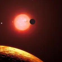 TRAPPIST-1 star system planets orbiting red dwarf star