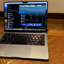 A MacBook Pro with M3 chip on a table