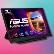 ASUS ZenScreen against a colorful background 