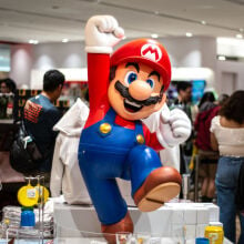 Mario statue at Nintendo store in Shibuya, Japan