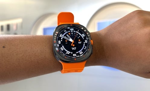 Samsung Galaxy Watch Ultra on a woman's wrist