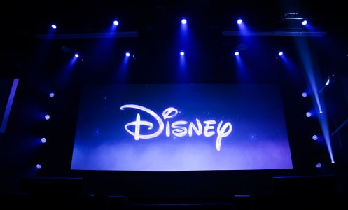 Disney logo shown on a stage