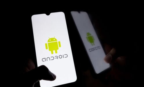 Android logo on phone screen