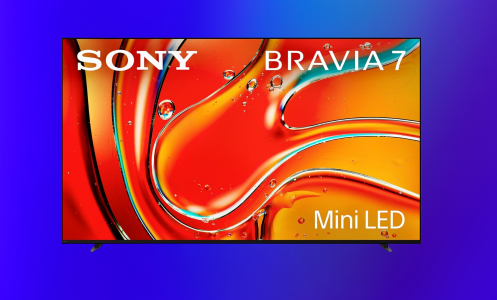 Sony Bravia 7 75" on a blue gradiant background