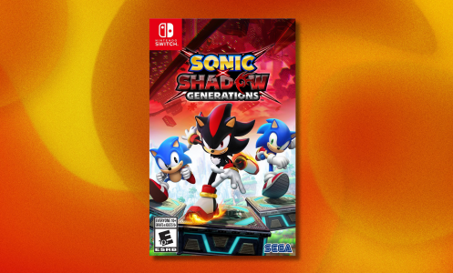  Sonic X Shadow Generations for Switch on orange and yellow abstract background