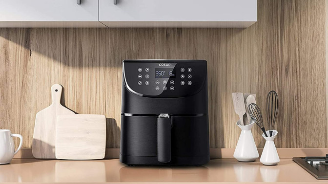 air fryer sitting on kitchen counter