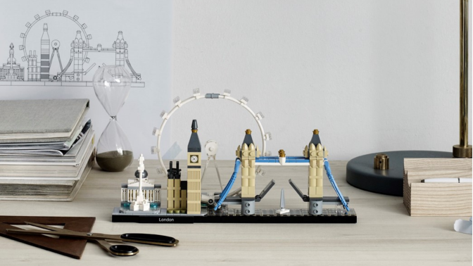 LEGO London Skyline set built on table