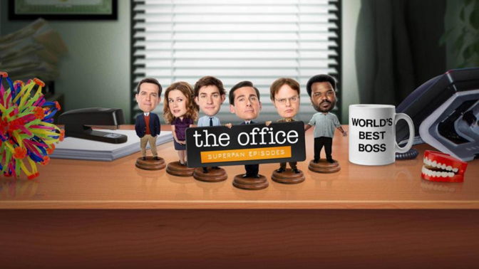 The Office cast as bobble heads on desk 