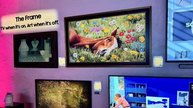 samsung the frame art tvs on wall