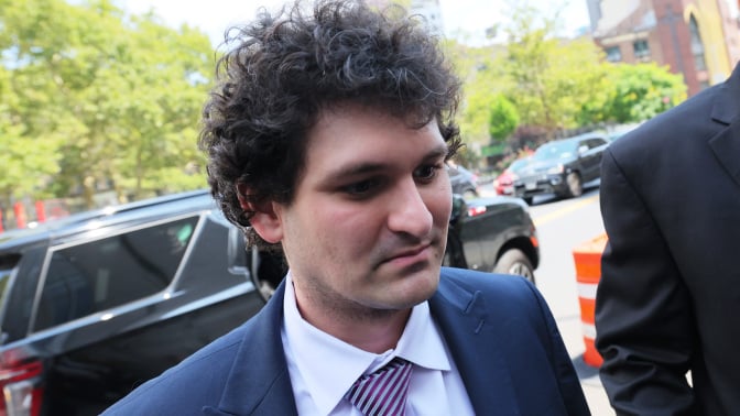 Former FTX CEO Sam Bankman-Fried arrives for a bail hearing at Manhattan Federal Court on August 11, 2023 in New York City. Federal prosecutors are asking U.S. District Court Judge Lewis Kaplan to revoke Bankman-Fried's bail and to be jailed until his October criminal trial. Bankman-Fried who has pleaded not guilty to multiple conspiracy and fraud charges was accused of witness tampering after the New York Times published a story featuring personal documents of Caroline Ellison, former Alameda Research CEO. Judge Kaplan will also hear arguments on the gag order placed on Bankman-Fried that was placed as part of his bail agreement for the alleged witness tampering.