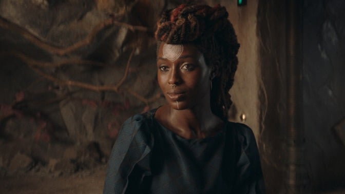 Caption	Mother Aniseya (Jodie Turner-Smith) in Lucasfilm's THE ACOLYTE, season one, exclusively on Disney+.