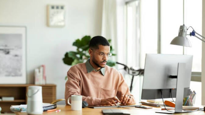 Person using a desktop