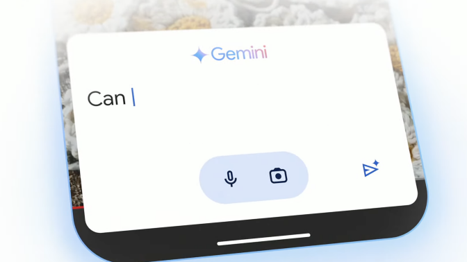 A Google Gemini prompt on a Pixel Phone with the word "can"