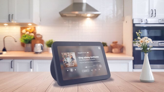 Echo Show sitting on counter