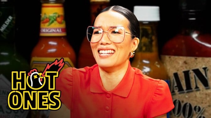 ali wong looking distressed in a still image from her hot ones video