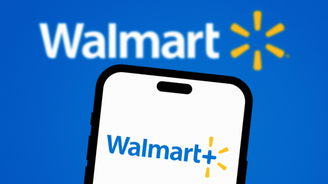 walmart plus logo on a smartphone 