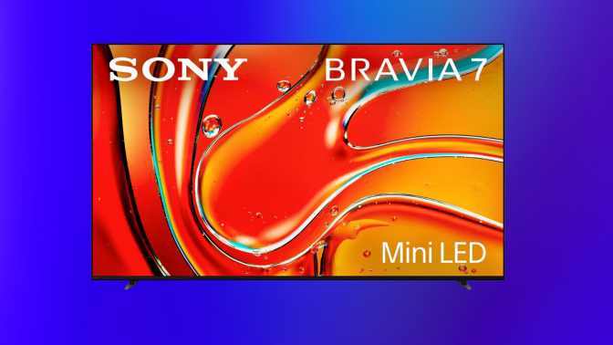 Sony Bravia 7 75" on a blue gradiant background