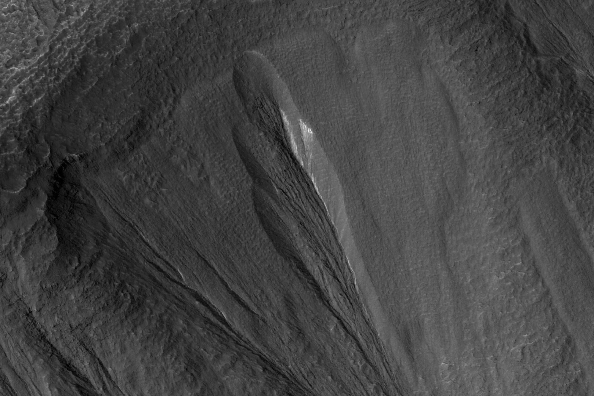 The Mars Reconnaissance Orbiter imaging dusty water ice.