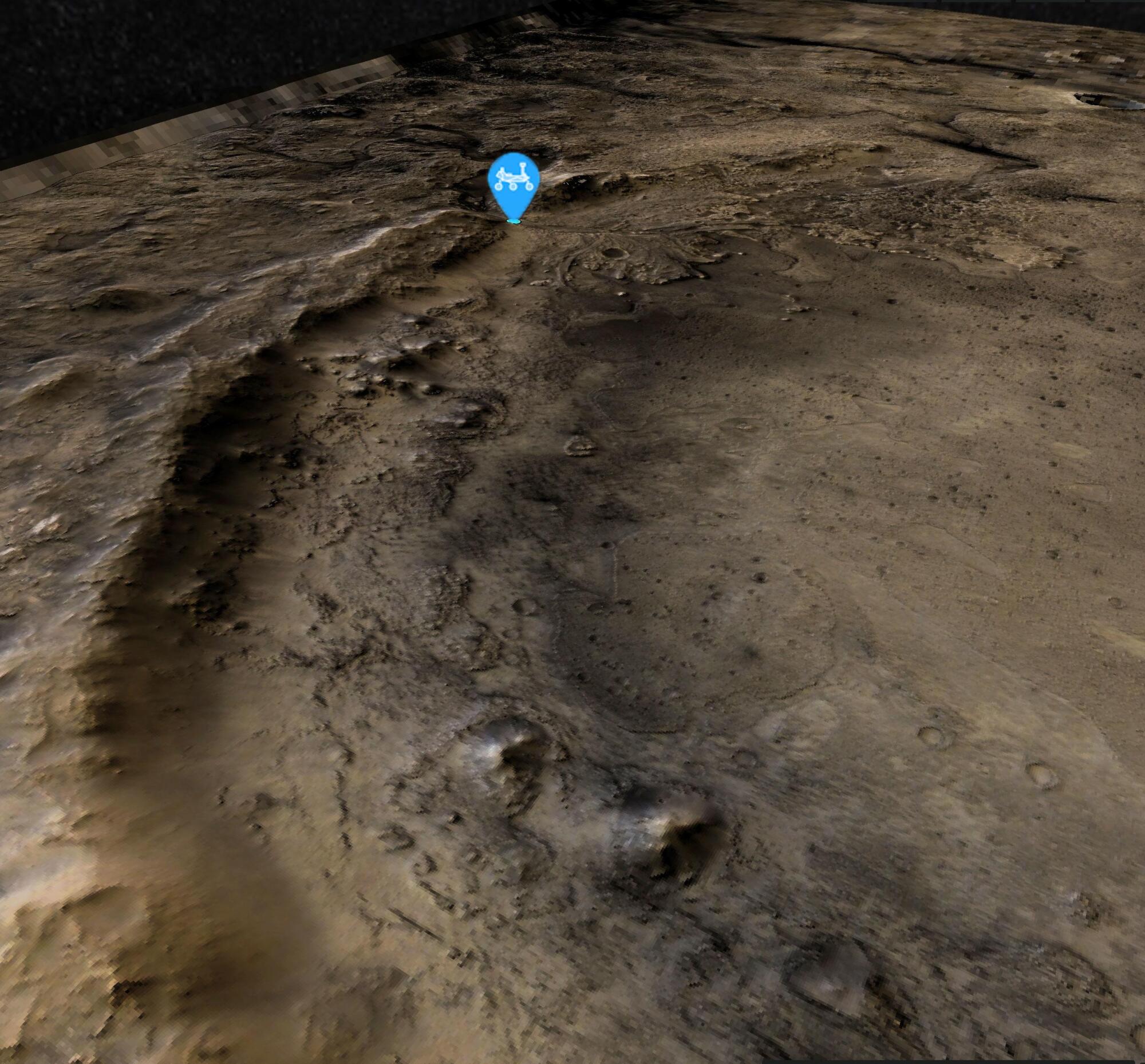 Mapping Perseverance's climb to the crater rim