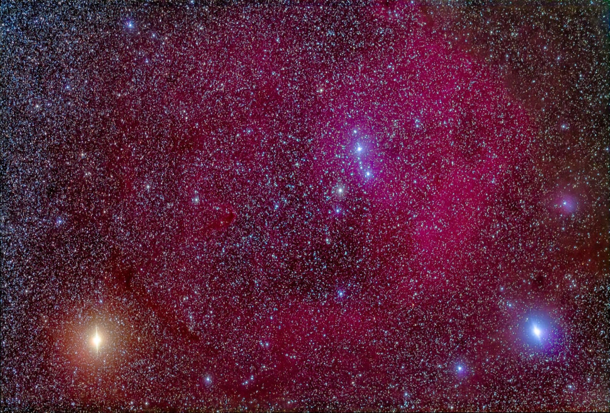 Viewing Betelgeuse within the large Lambda Orionis Nebula 